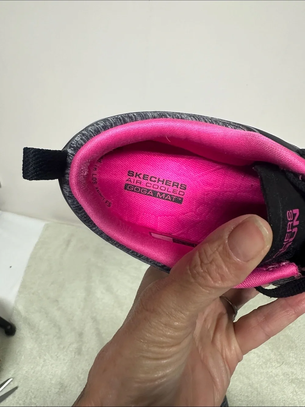 Skechers GO RUN Women's Black Athletic Sneakers with Hot Pink Interior